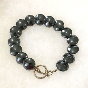 Genuine Hematite Sterling Silver 925 VTG Bracelet